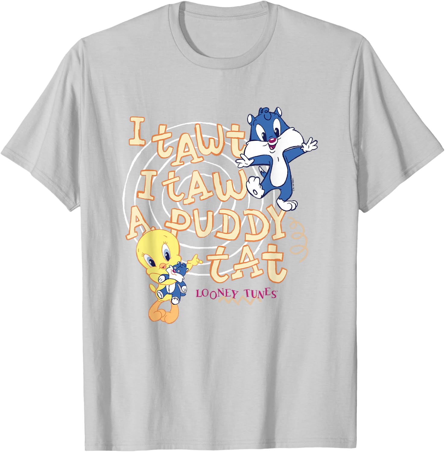 Looney Tunes I Tawt I TAW A Puddy Tat Baby Tweety Sylvester T-Shirt - T-Shirt | Ash