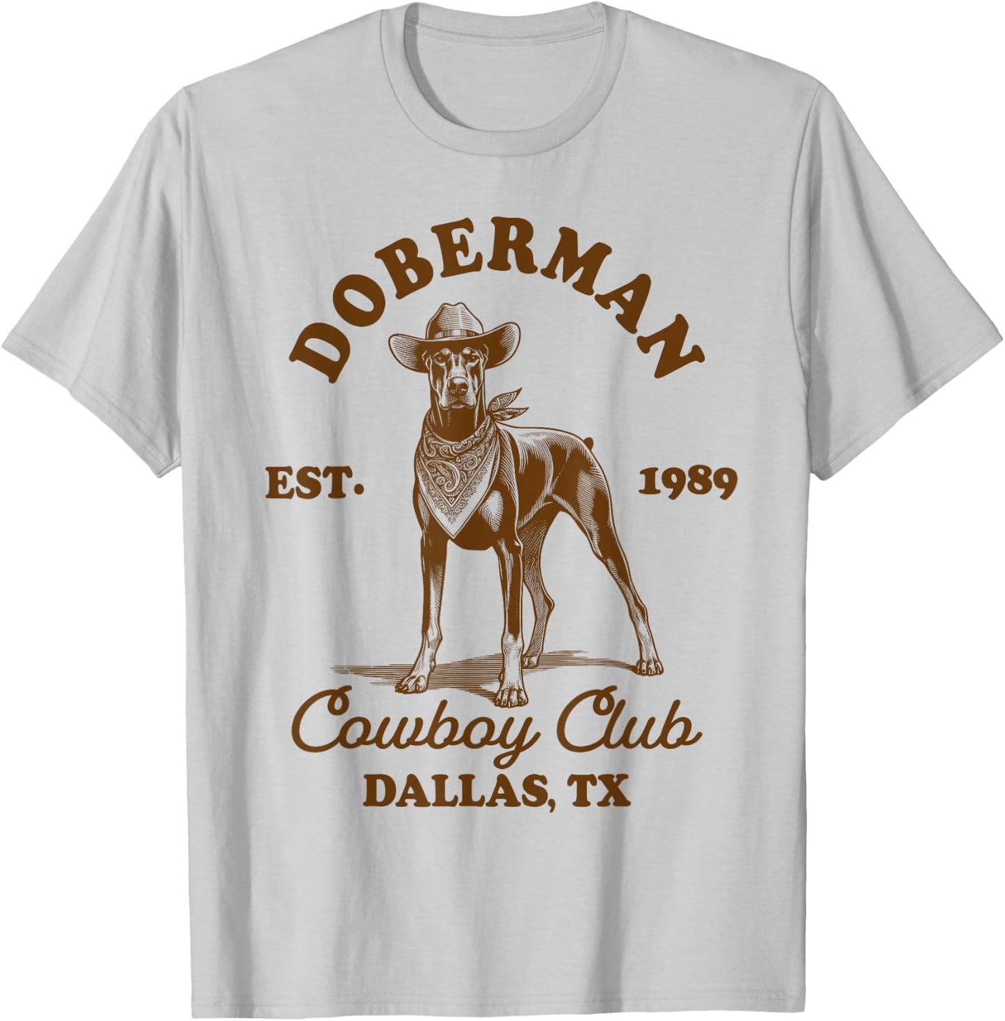 Doberman Lover Doberman Mom Western Doberman Cowboys Club T-Shirt - T-Shirt | Ash