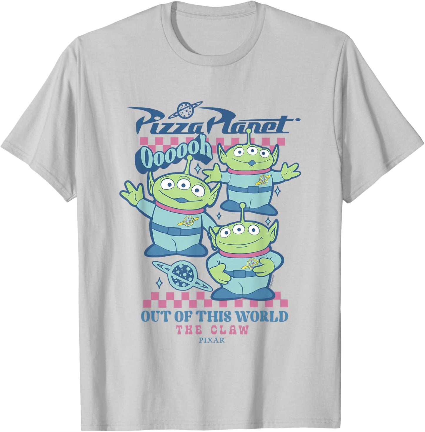 Disney Pixar Toy Story Pizza Planet Aliens The Claw Retro T-Shirt - T-Shirt | Ash