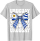 Uruguay Flag Coquette Bow Retro Uruguaya Uruguayan Girl T-Shirt - T-Shirt | Ash