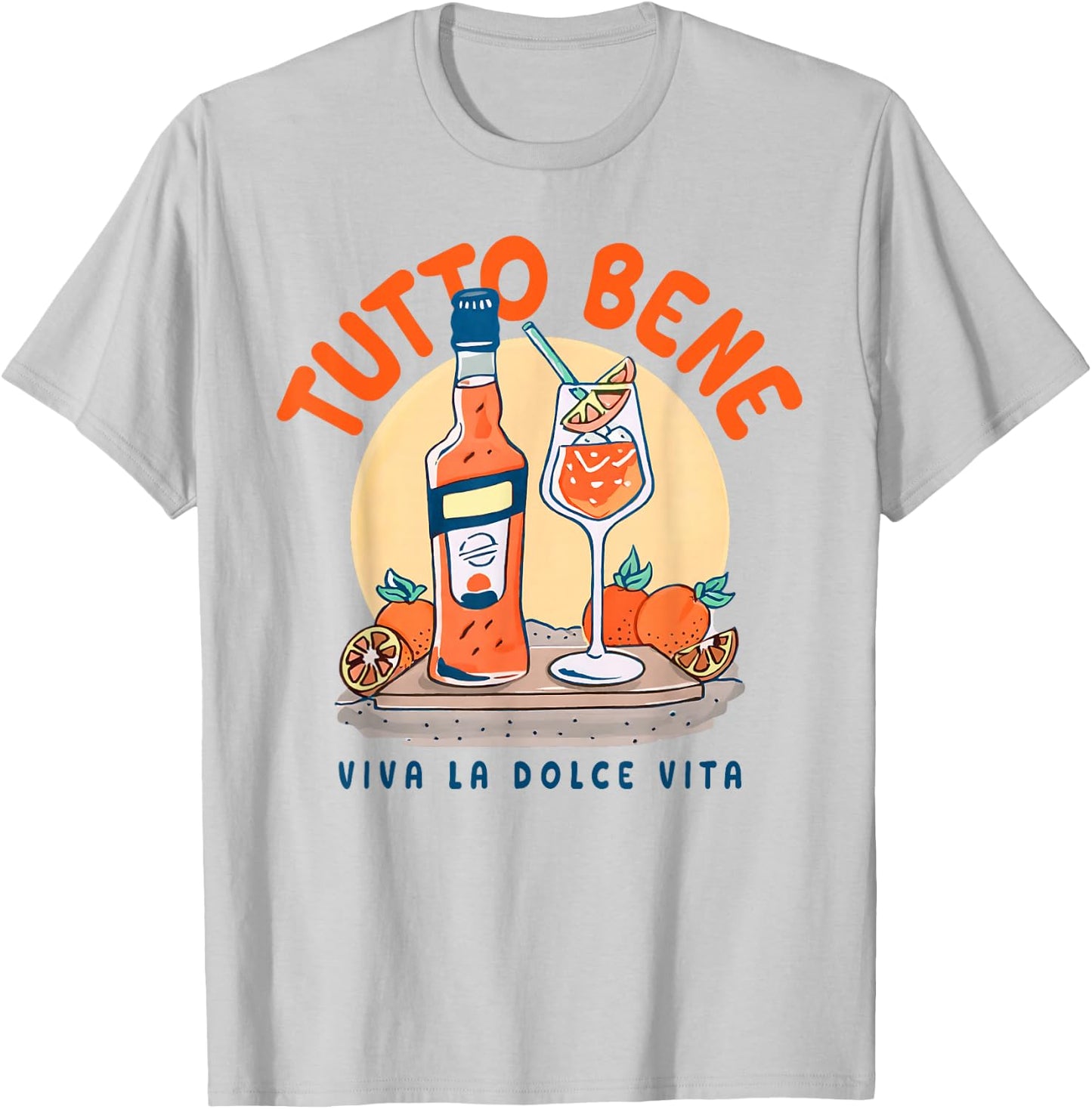 TUTTO BENE X VIVA LA DOLCE VITA APEROLIES SPRITZ CLUB , White T-Shirt - T-Shirt | Ash