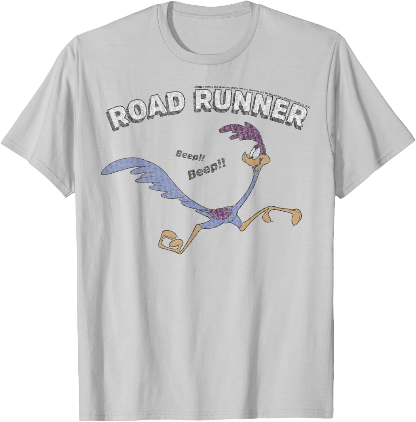Looney Tunes Road Runner Distressed Portrait Small T-Shirt - T-Shirt | Ash