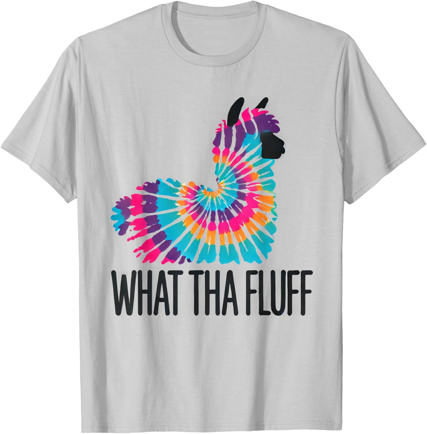 What Tha Fluff Alpaca Tie Dye Funny Fluffy Animal T-Shirt - T-Shirt | Ash