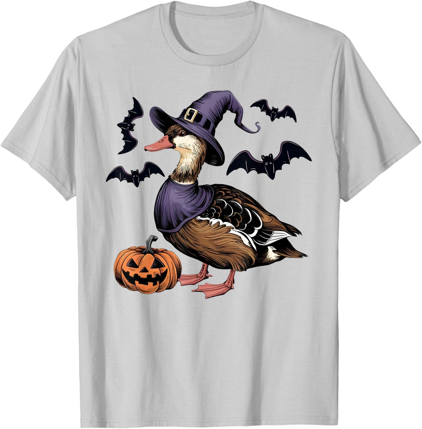 Muscovy Duck Bird Halloween Costume Scary Pumpkin Bat Witch T-Shirt - T-Shirt | Ash