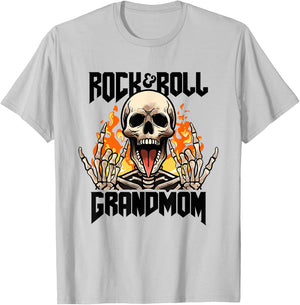 Rock And Roll Grandmom Vintage Retro Rock & Roll Rock Concert T-Shirt - T-Shirt | Ash