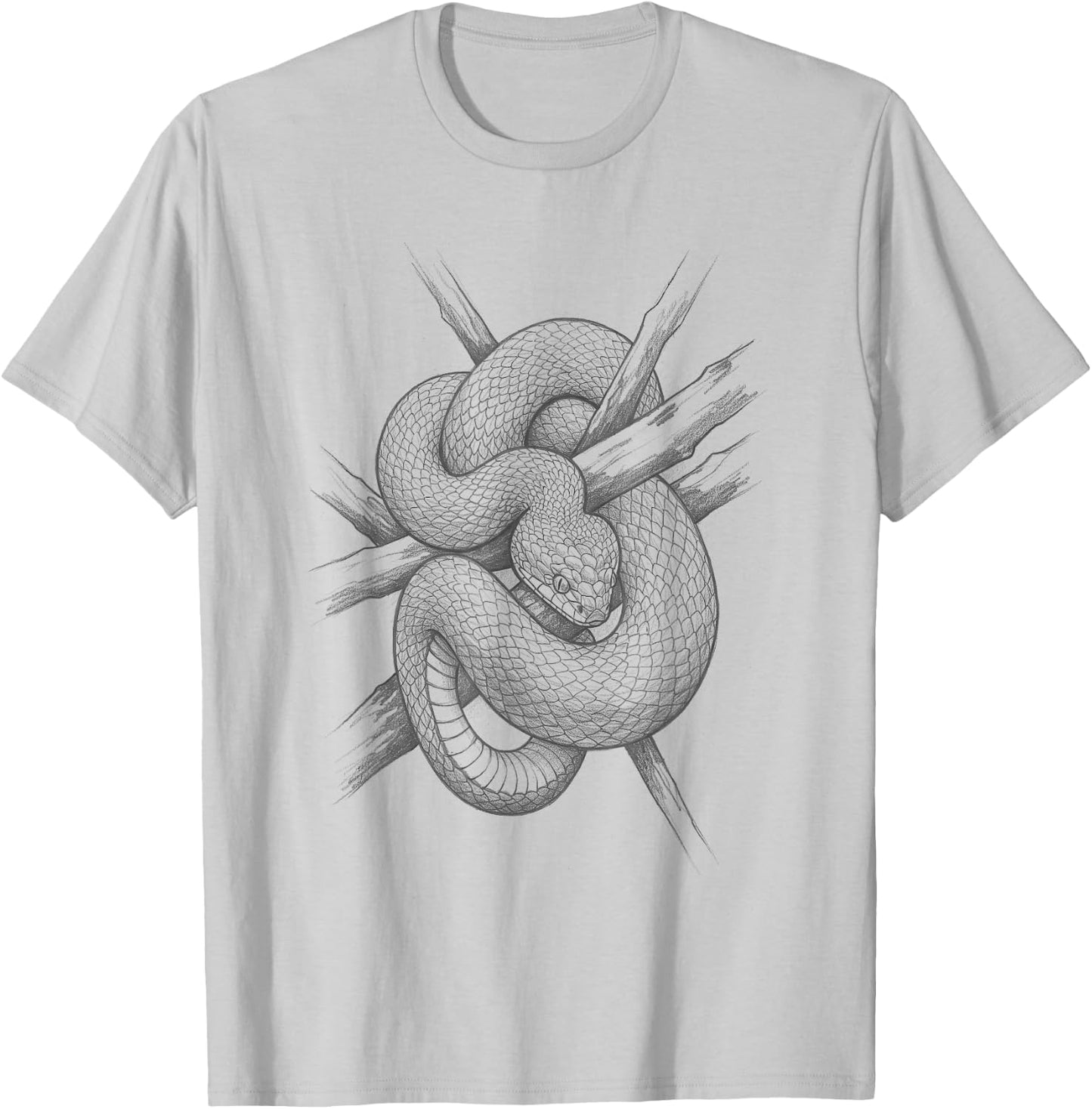 Vintage Boomslang Snake Hand Drawn Art Design T-Shirt - T-Shirt | Ash
