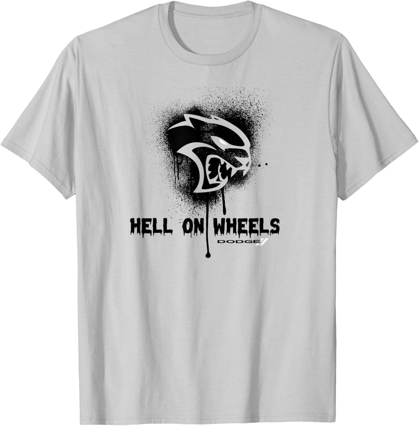 Dodge Hellcat with German Text "Die Hölle auf Räder, gray T-Shirt - T-Shirt | Ash
