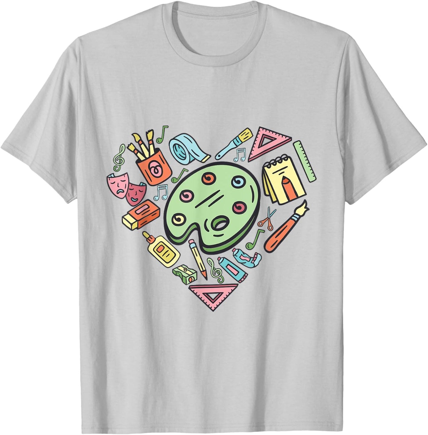 I Love Art Design For Artists Painter Art Lover T-Shirt - T-Shirt | Ash