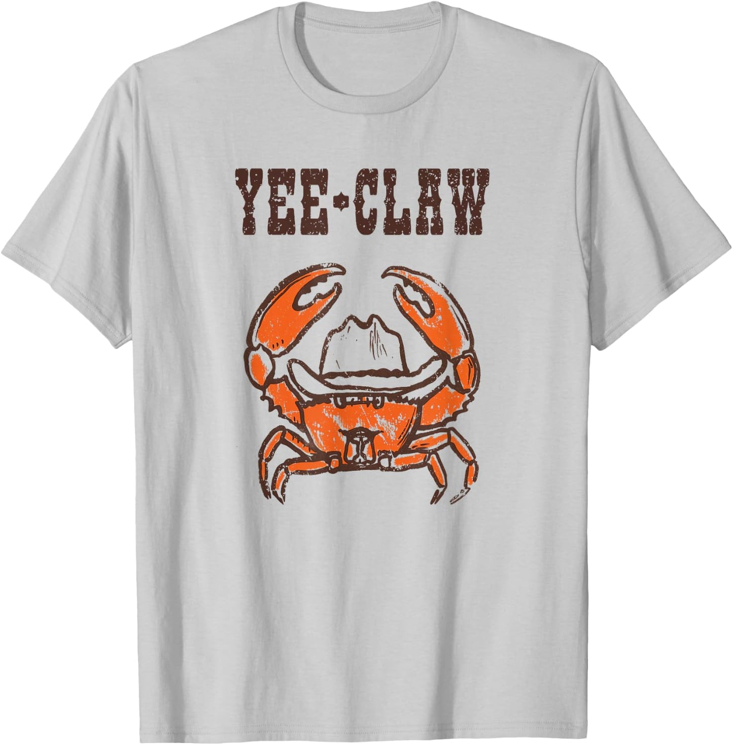 Yee-Claw Funny Southern Western Cowboy Crab Meme T-Shirt - T-Shirt | Ash