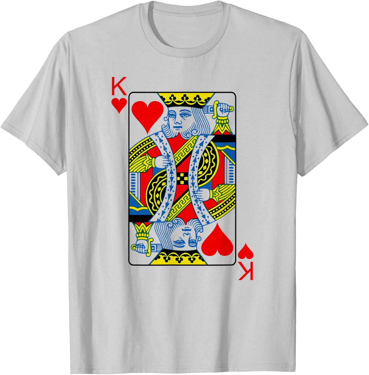 Playing Card King Of Hearts I Heart King T-Shirt - T-Shirt | Ash