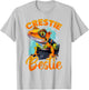 Crested Gecko Reptile - Crestie Bestie T-Shirt - T-Shirt | Ash
