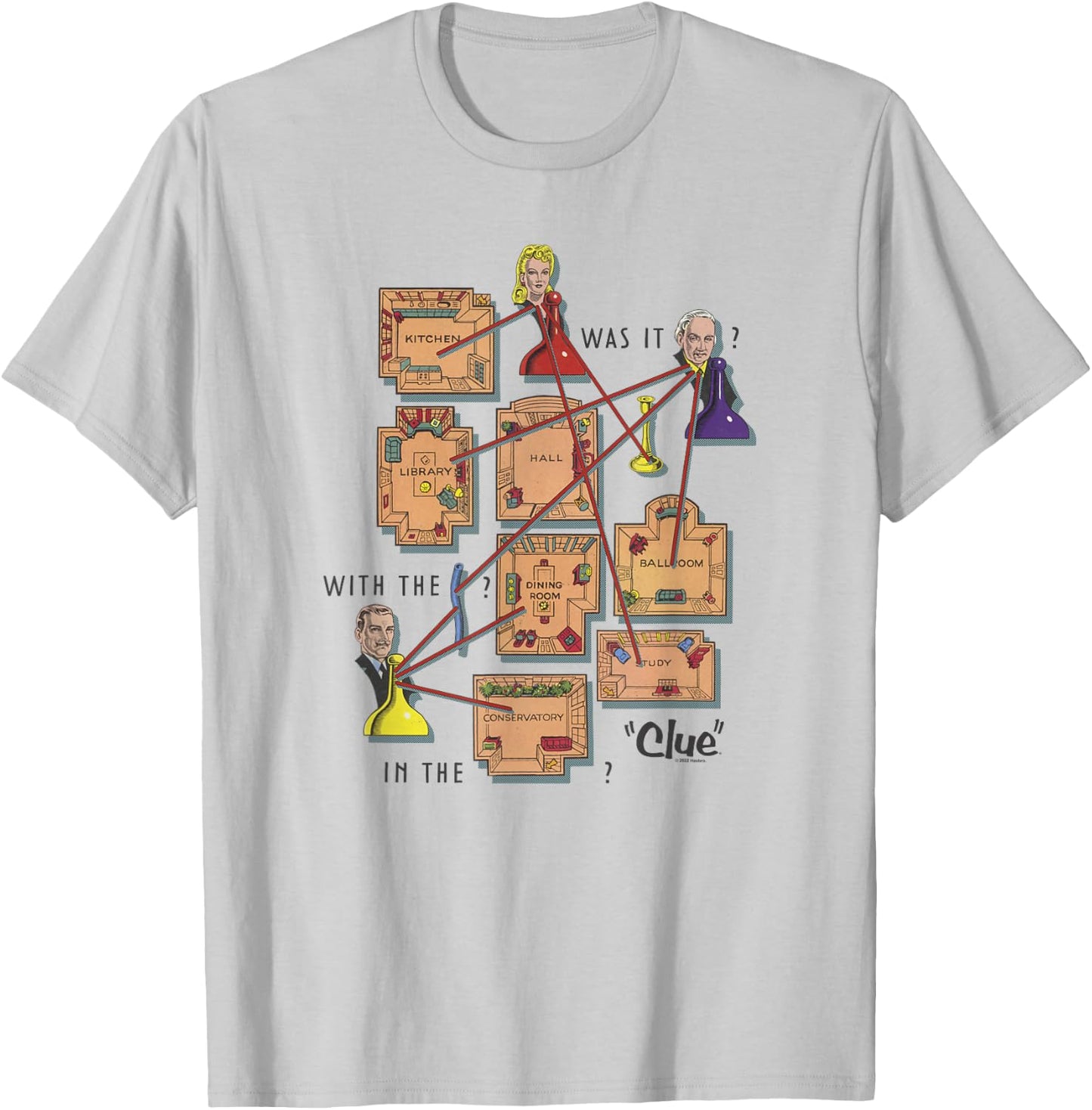 Clue Mystery Gameboard Poster T-Shirt - T-Shirt | Ash