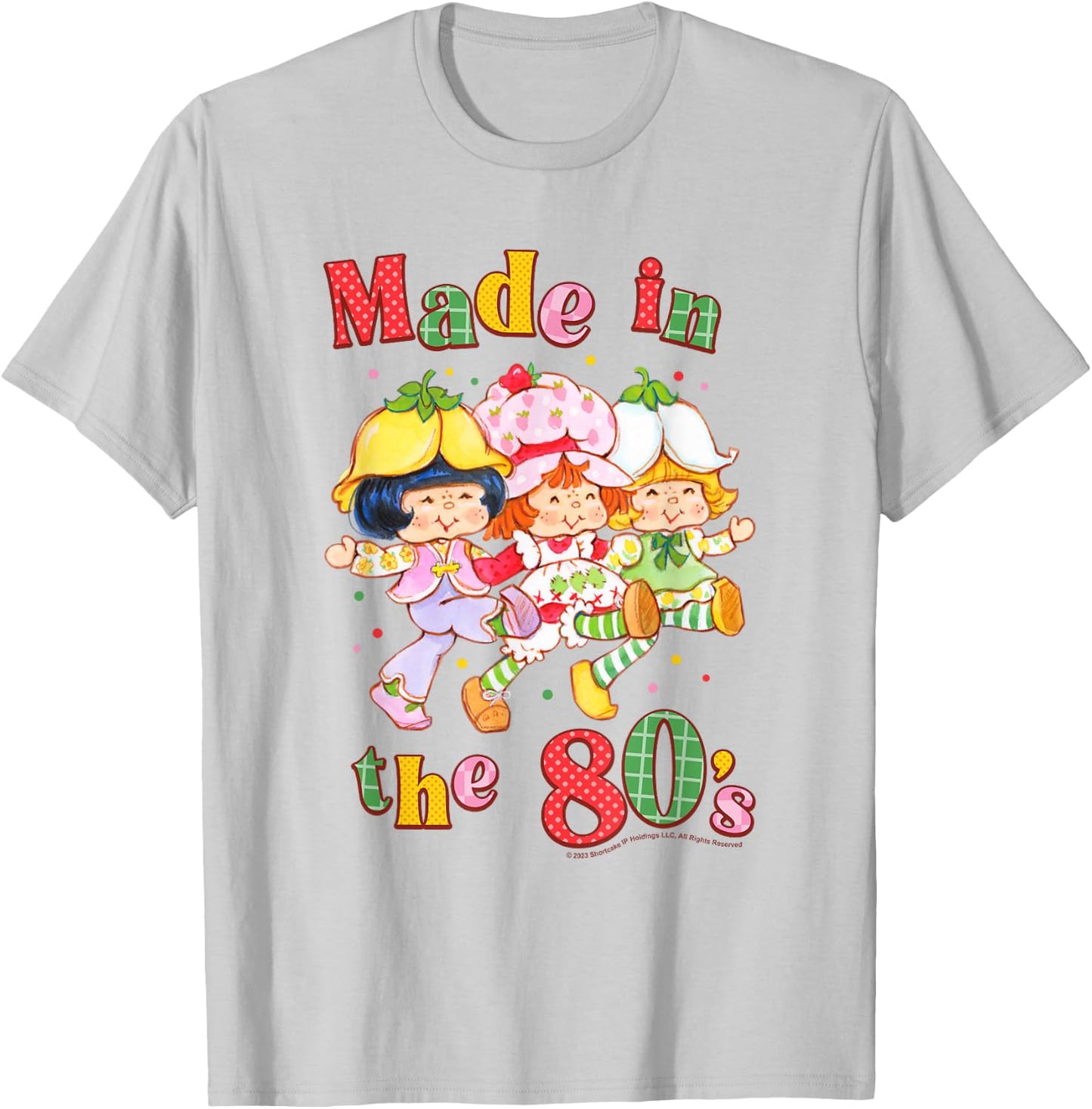 Strawberry Shortcake Made in The Eighties Patchwork Logo T-Shirt - T-Shirt | Ash