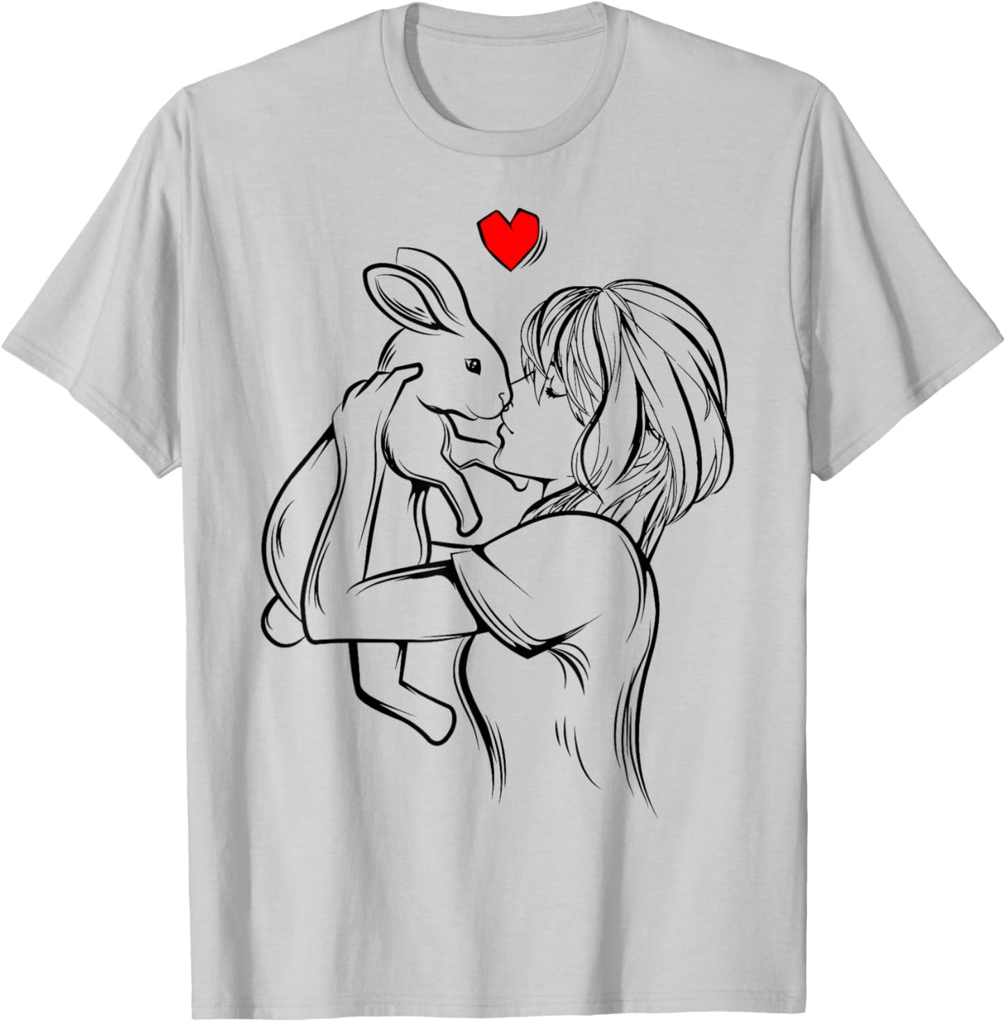 Rabbit Woman Girl , white, S T-Shirt - T-Shirt | Ash