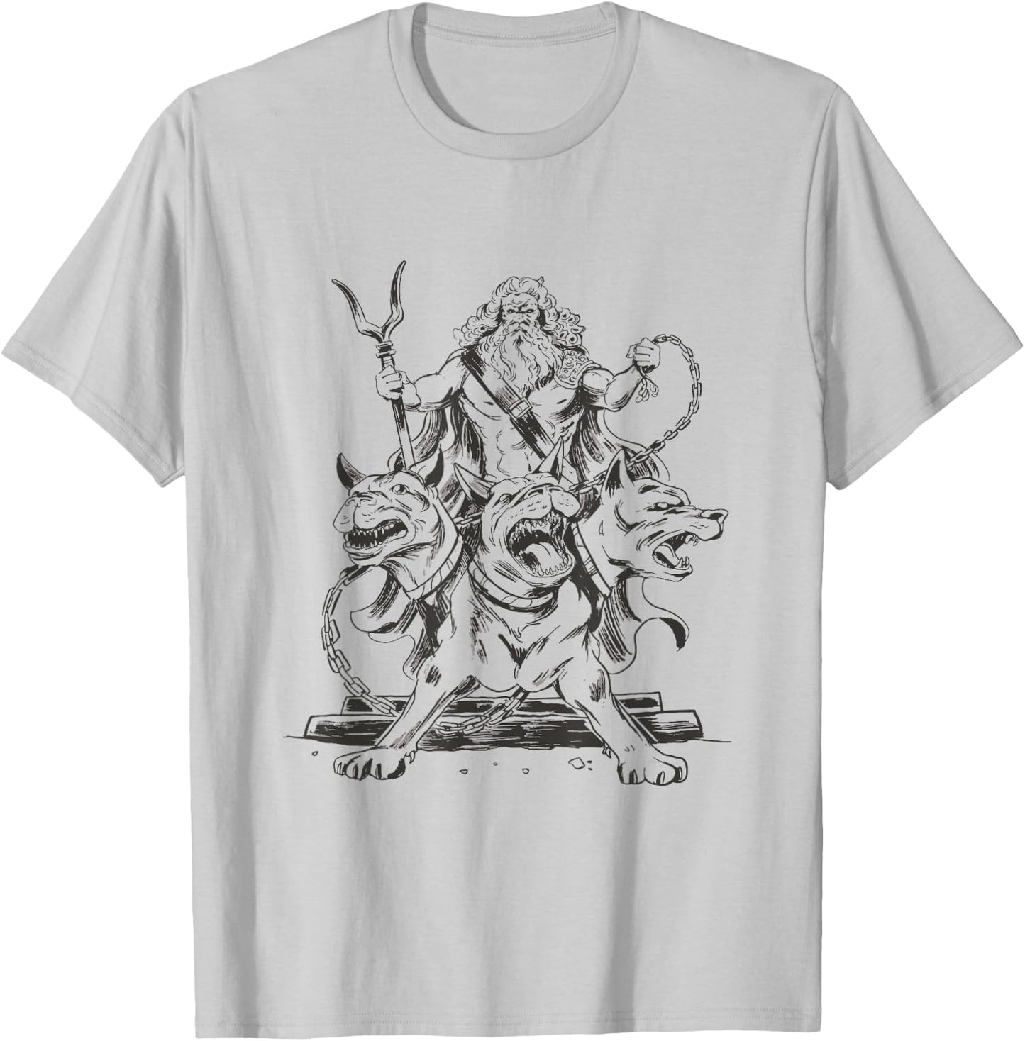 Cerberus - Creepy Hound Of Hades Dog Greek Mythology Lover Men Women Kids T-Shirt - T-Shirt | Ash