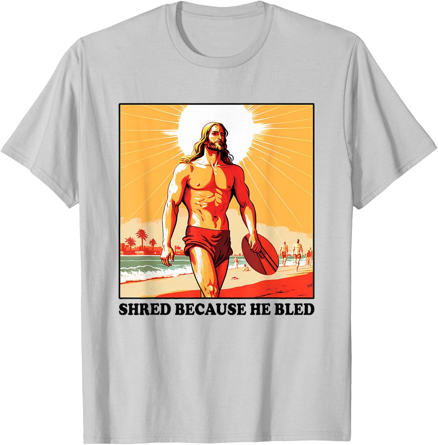 Shred Because He Bled Christian Jesus Faith T-Shirt - T-Shirt | Ash