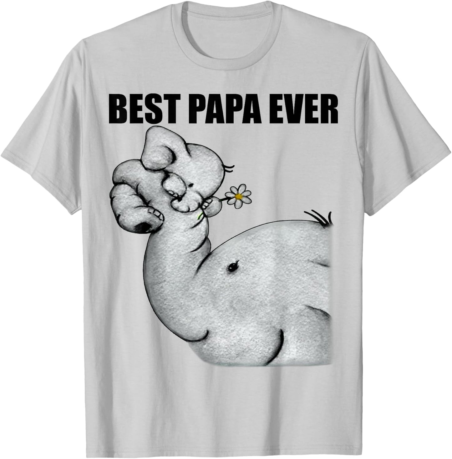 Best Papa Ever Elephant Papa Funny Gift Father Daddy T-Shirt - T-Shirt | Ash