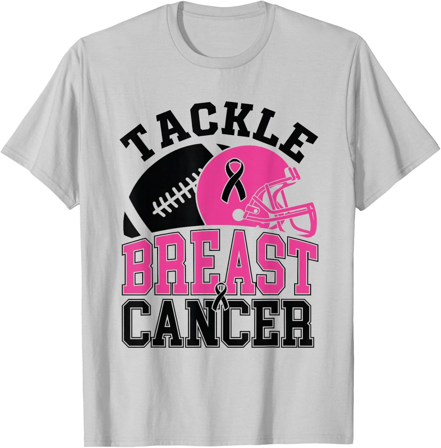 Tackle Breast Cancer Awareness American Football Women Kids T-Shirt - T-Shirt | Ash
