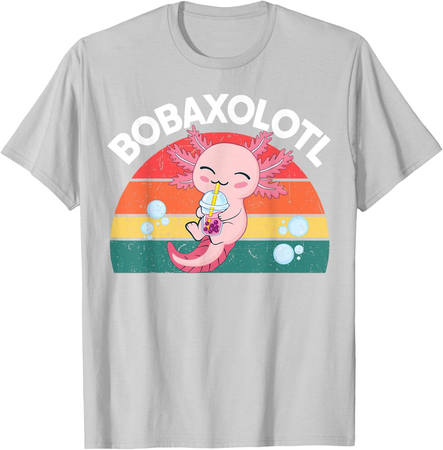 Kawaii Axolotl-Shirt Boba Tea Clothes Anime Teens Girls Kids T-Shirt - T-Shirt | Ash