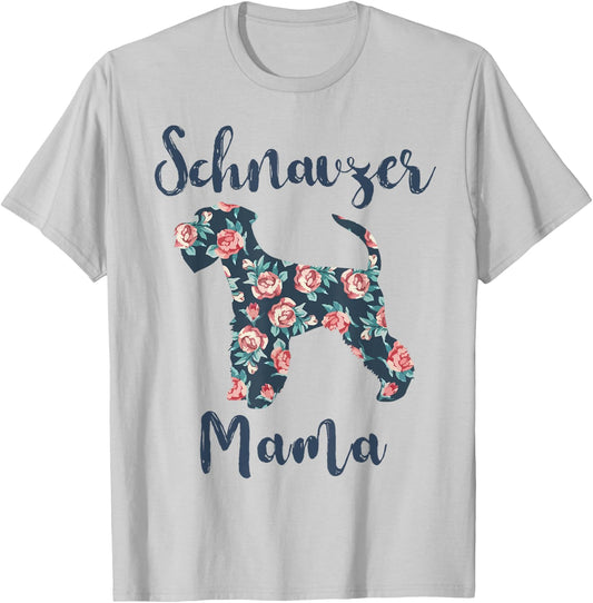Mini Schnauzer Mama Shirt Women Schnauzer Mom Mother Day T-Shirt - T-Shirt | Ash