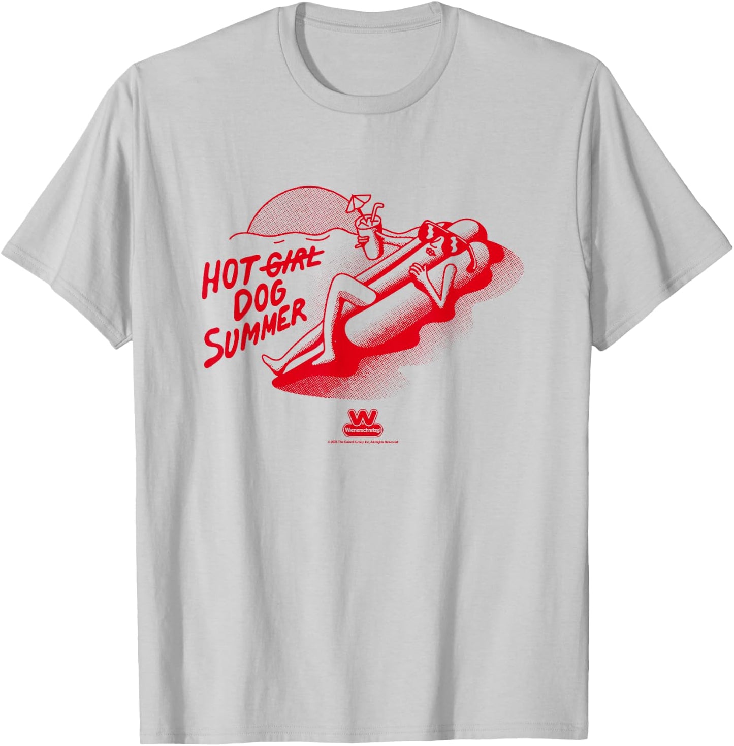 Wienerschnitzel Hot Girl Dog Summer Vintage Logo T-Shirt - T-Shirt | Ash