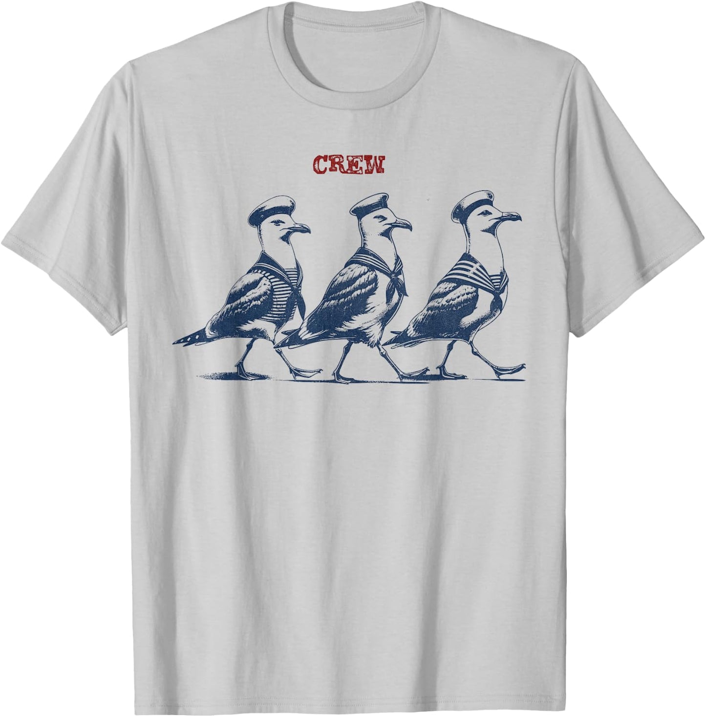 Crew - Funny Seagulls - Boat Yacht Cruise Ship , gray T-Shirt - T-Shirt | Ash