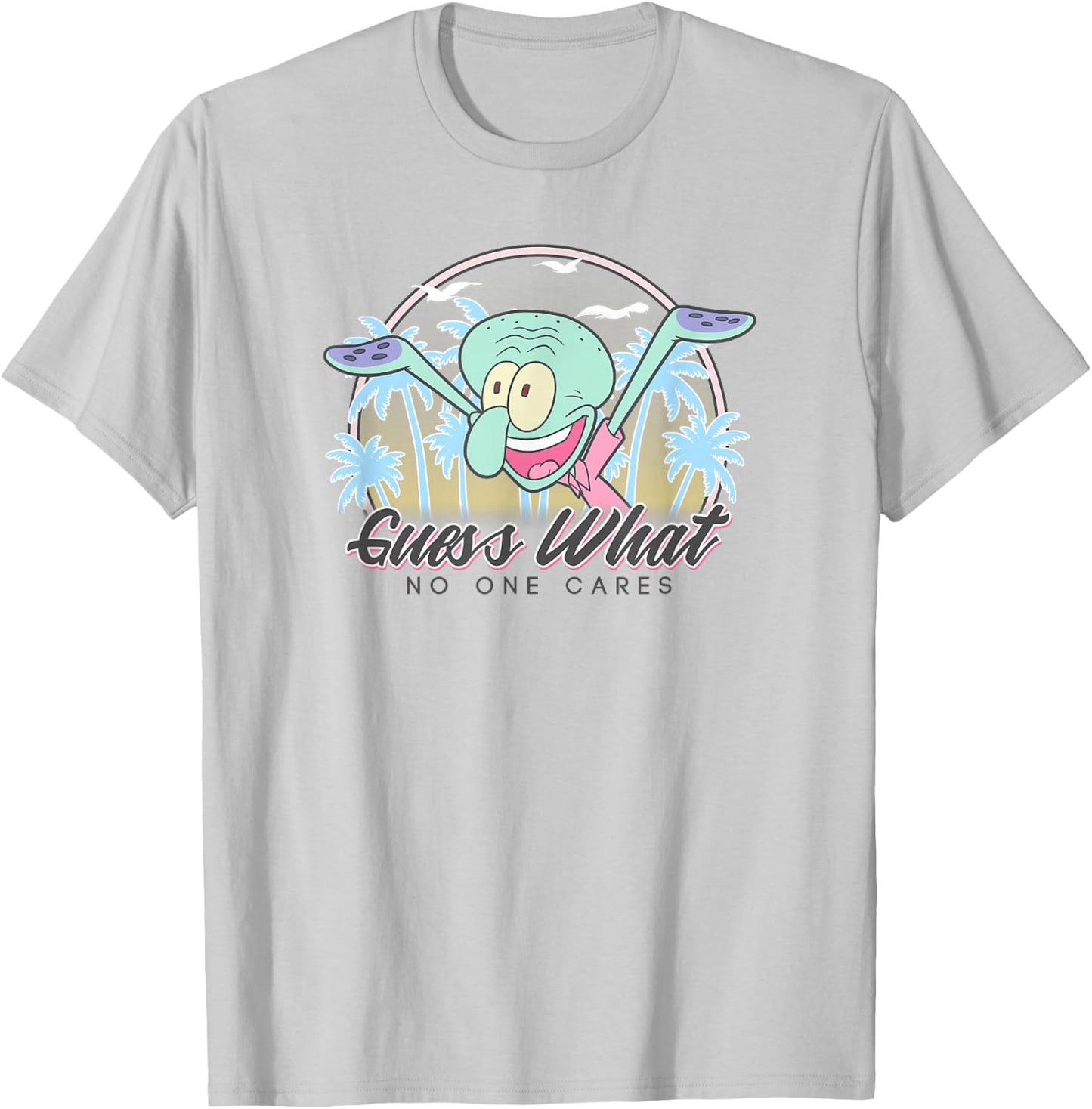 Spongebob Squarepants Squidward Guess What No One Cares! T-Shirt - T-Shirt | Ash