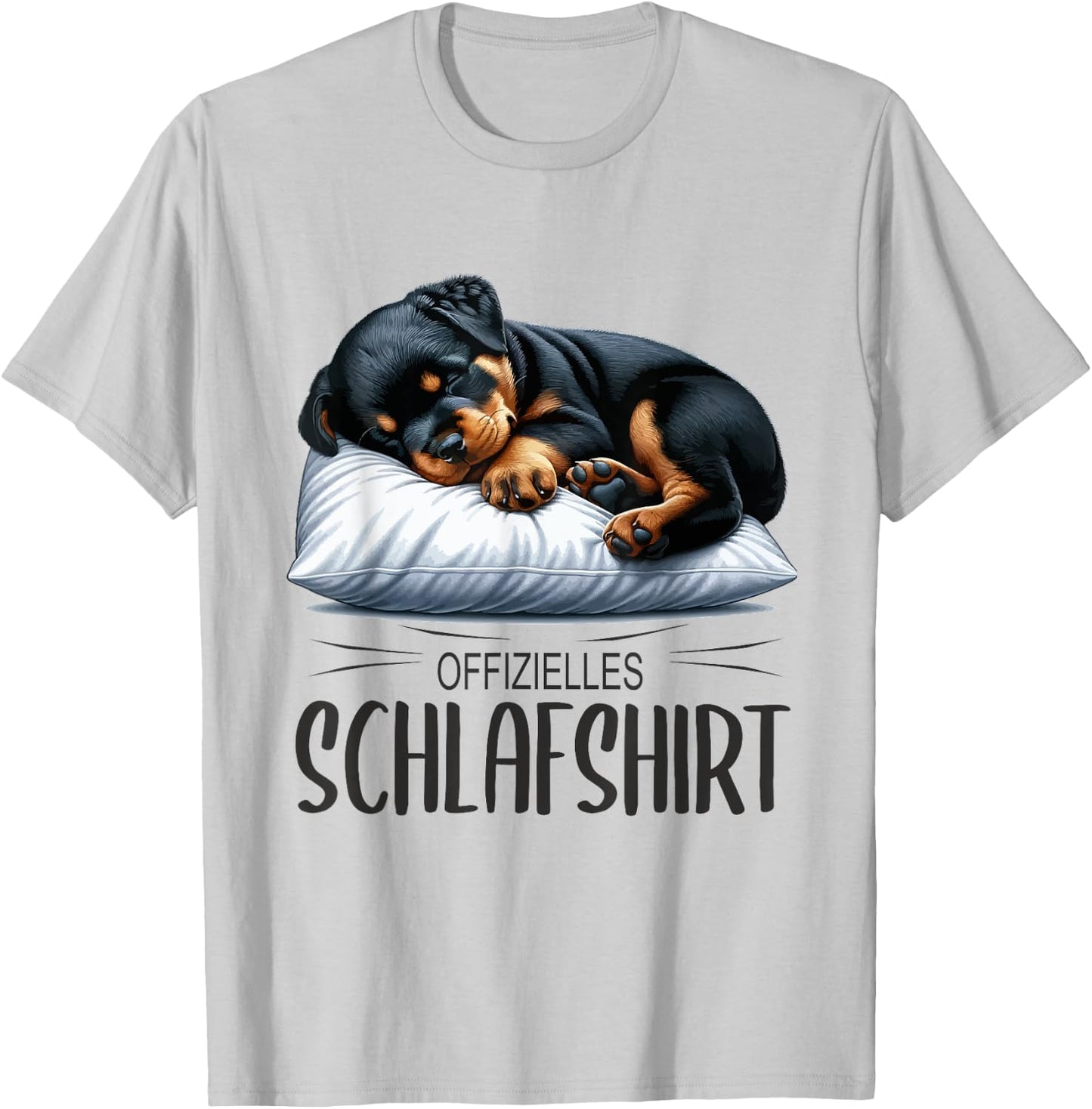 Pyjamas Official Sleep Shirt Cute Dog Rottweiler , gray T-Shirt - T-Shirt | Ash