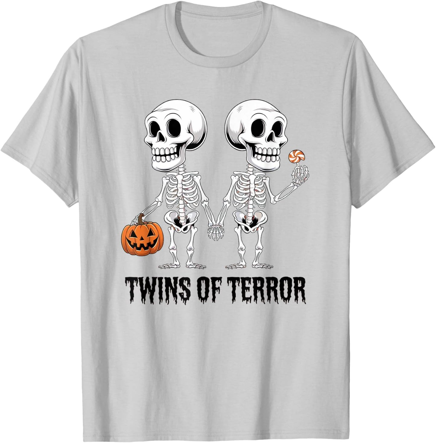 Twins of Terror, Matching Twins Costume Halloween T-Shirt - T-Shirt | Ash