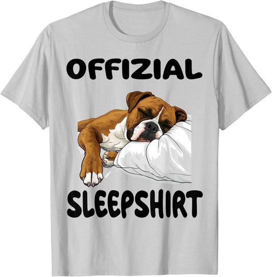 Boxer Dog Official Sleepshirt Pajamas Nightgown T-Shirt - T-Shirt | Ash