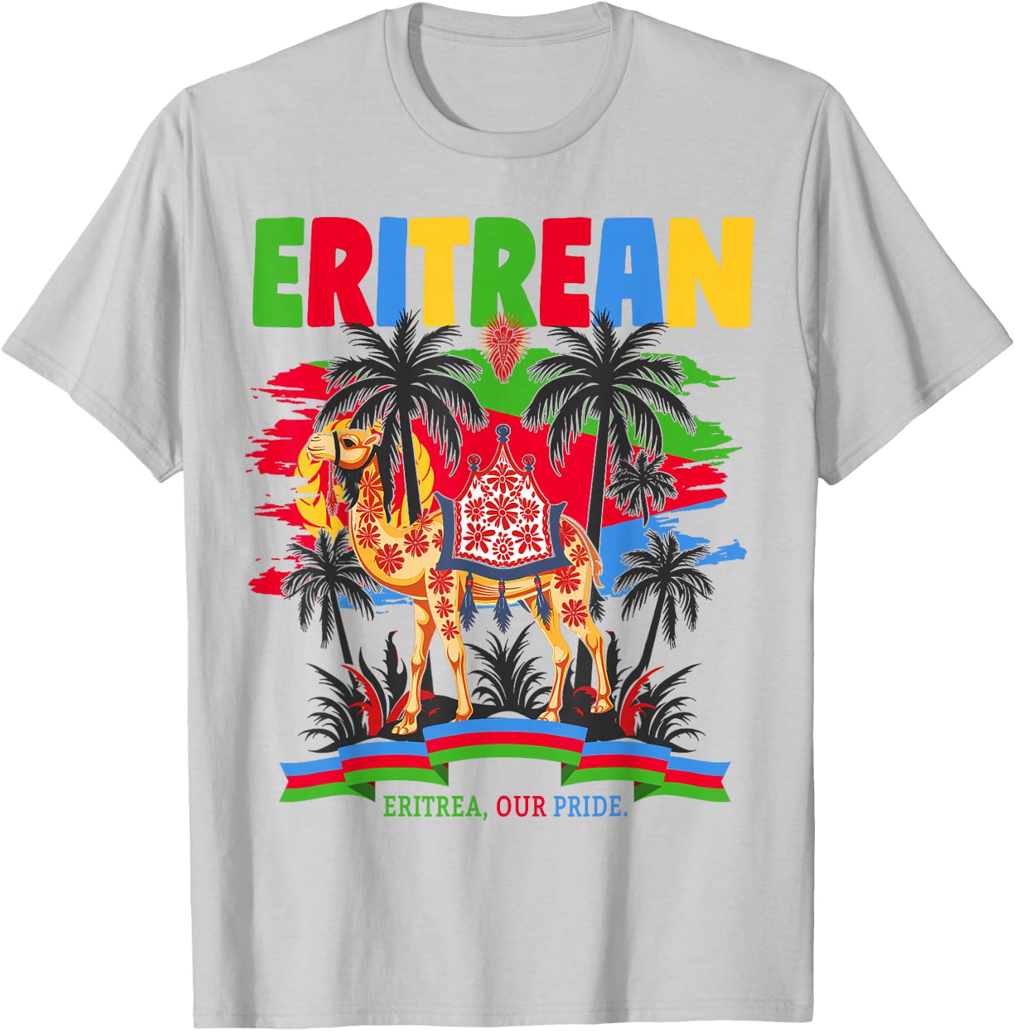 Eritrean Flag Outfit Ideas For Kids & Camel Eritrea Flag T-Shirt - T-Shirt | Ash
