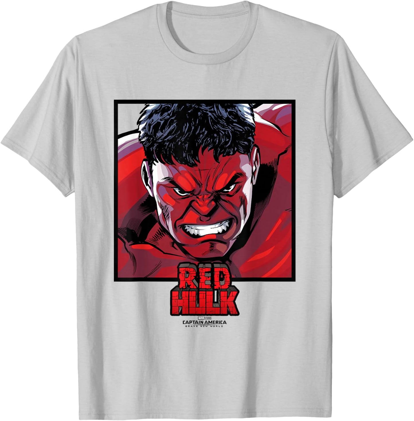 Marvel Captain America: Brave New World Red Hulk Face Panel , grey, S T-Shirt - T-Shirt | Ash