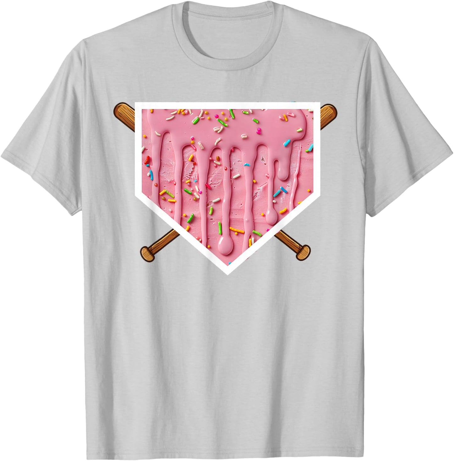 Baseball Drip For Boys Home Plate Drip T-Shirt - T-Shirt | Ash