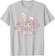 Groovy Retro Speech Bunny Easter Speech Pathologist SLP T-Shirt - T-Shirt | Ash