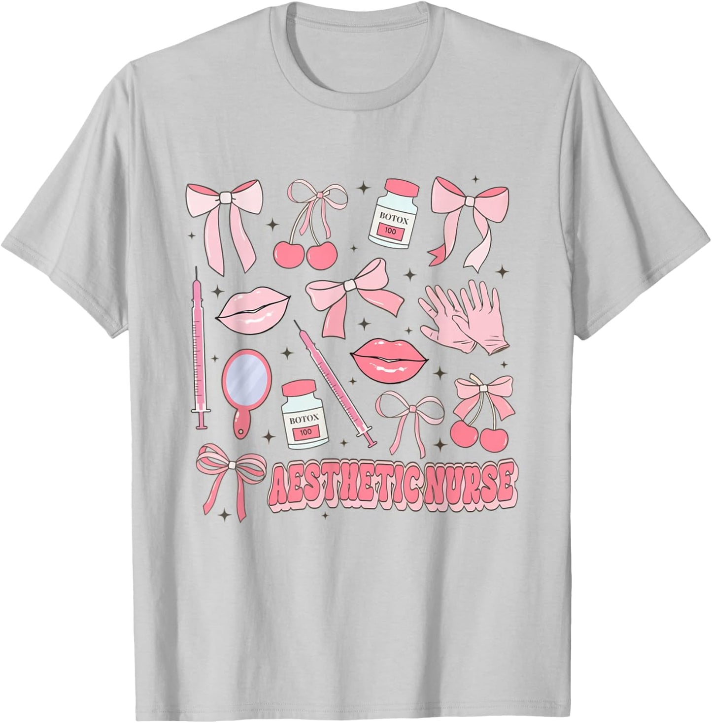 Coquette Aesthetic Nurse Injector Dermatology Botox Nurse T-Shirt - T-Shirt | Ash