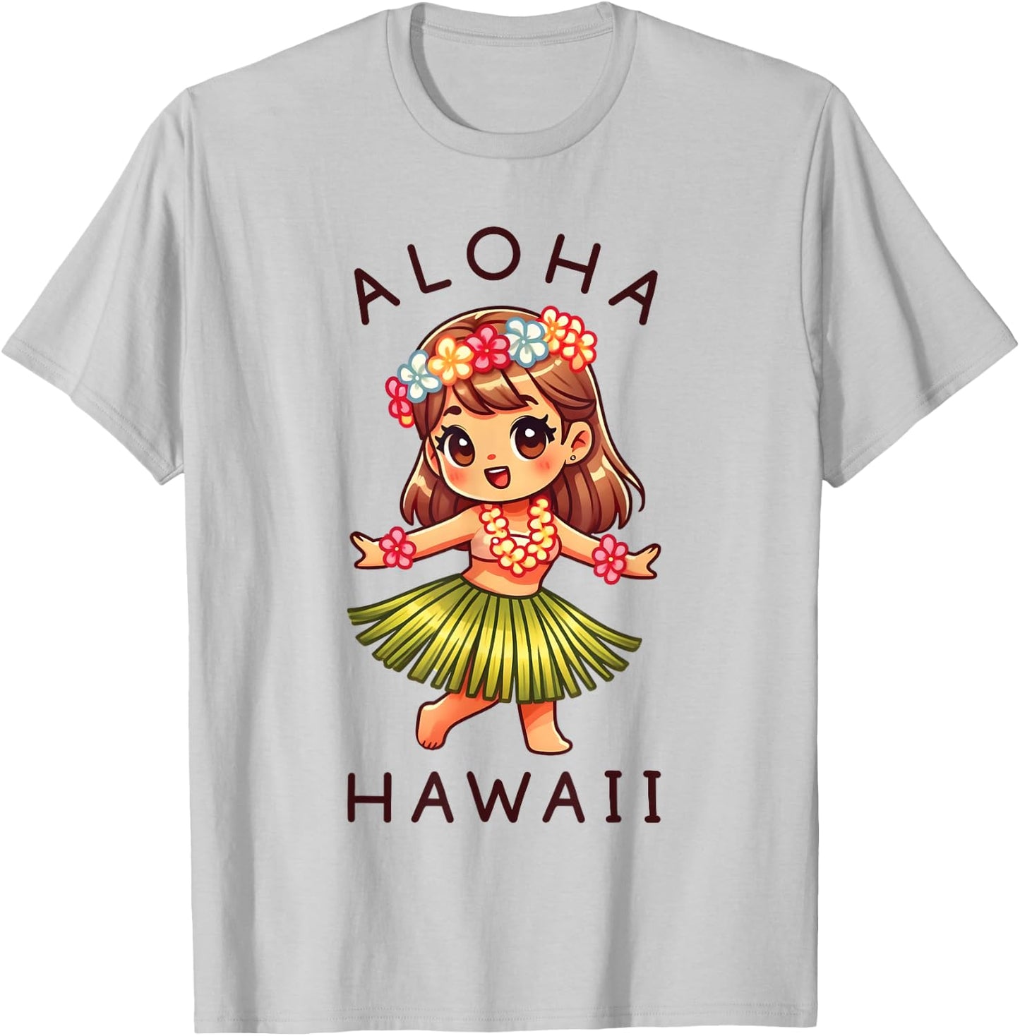 Aloha Hawaii Hawaii Cute Hula Dance Dancer Girl Kids Girls , White T-Shirt - T-Shirt | Ash