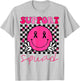 Groovy Breast Cancer Awareness Men Women Kids Support Squad T-Shirt - T-Shirt | Ash