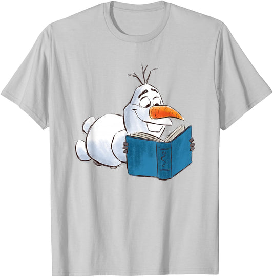 Frozen 2 Olaf Reading T-Shirt - T-Shirt | Ash