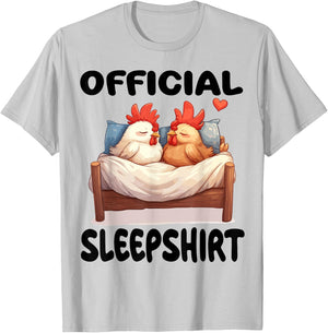 Chicken Official Sleepshirt Pajamas Nightgown T-Shirt - T-Shirt | Ash