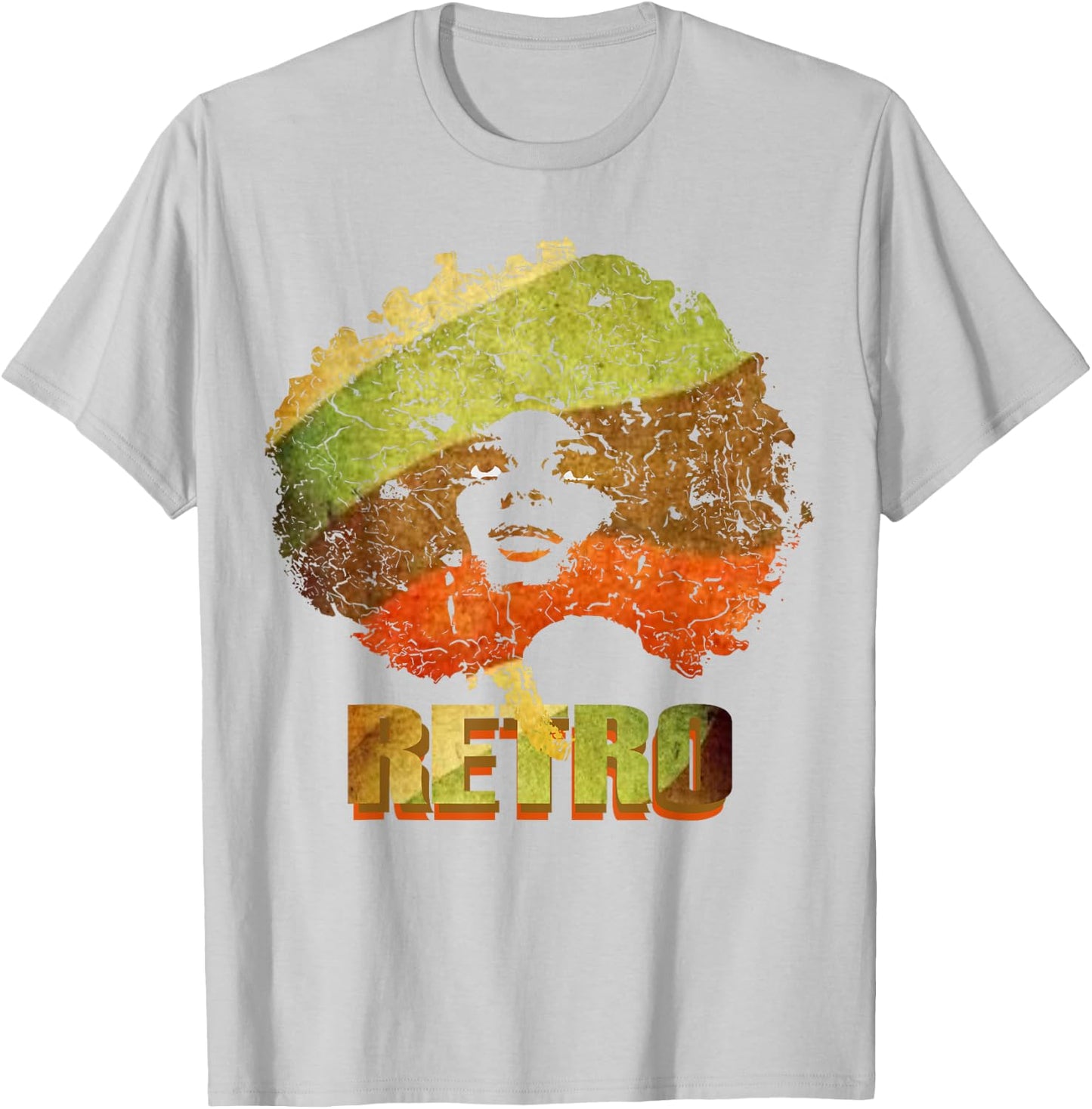 Trendy 80's Afro Soul 70's Retro Vintage Afro Woman T-Shirt - T-Shirt | Ash