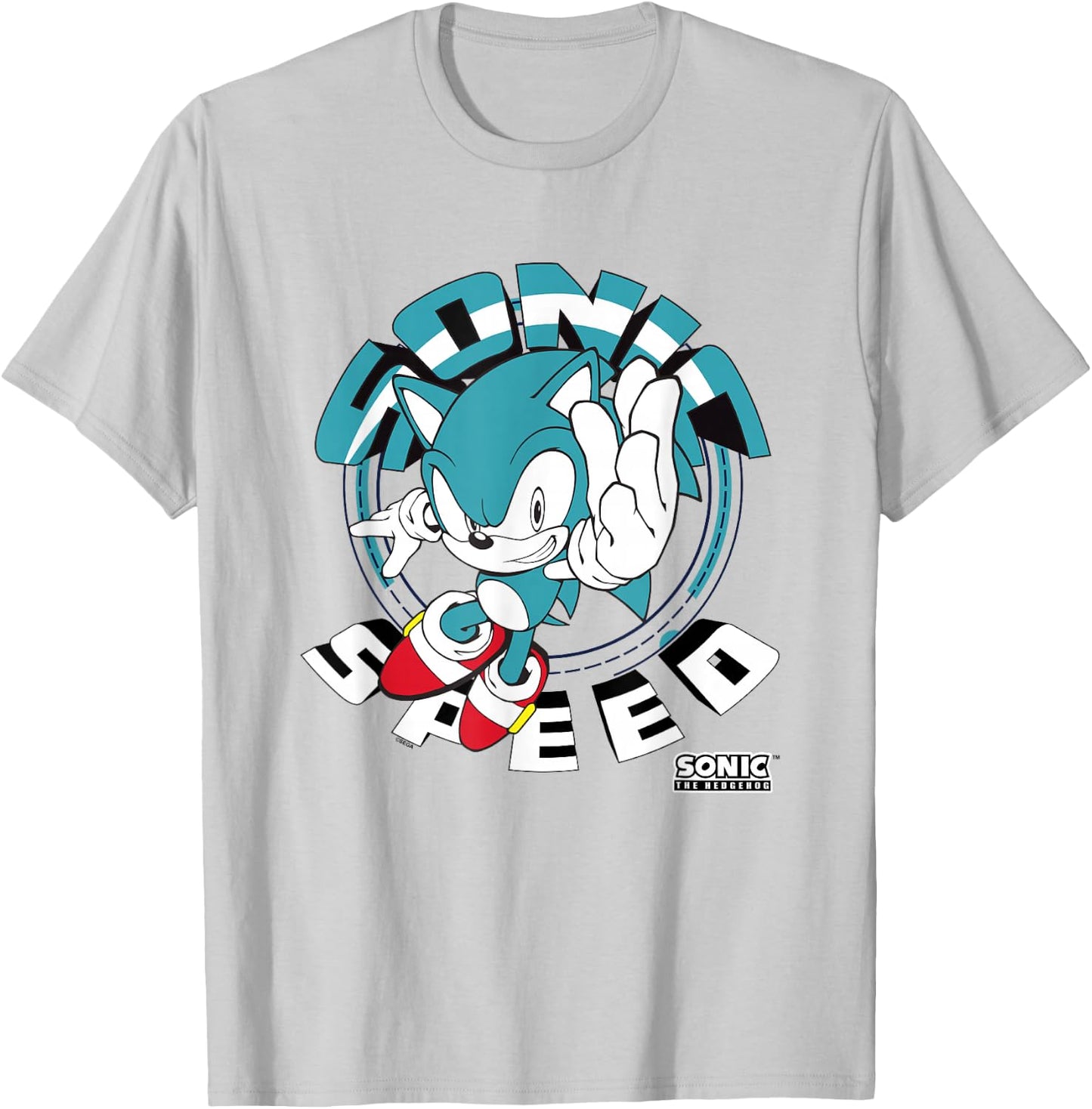 Sonic The Hedgehog Sonic Speed Epic Run Vintage Logo T-Shirt - T-Shirt | Ash
