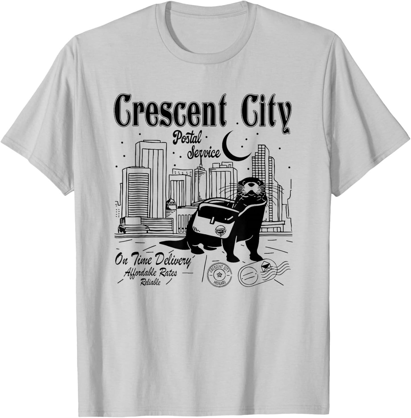 Crescent City Postal Service, Funny Crescent City Otter T-Shirt - T-Shirt | Ash