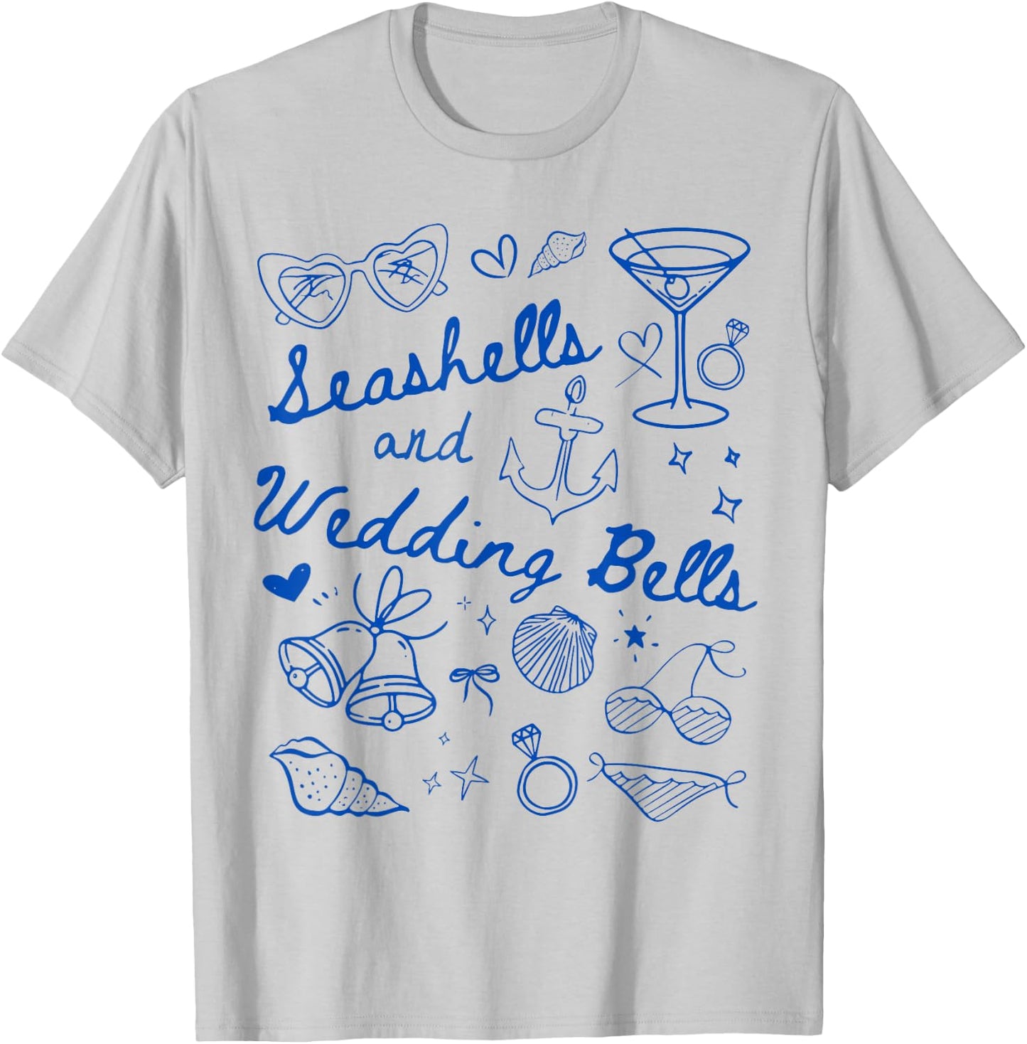 Seashells and Wedding Bells Bridesmaid Bachelorette Party T-Shirt - T-Shirt | Ash