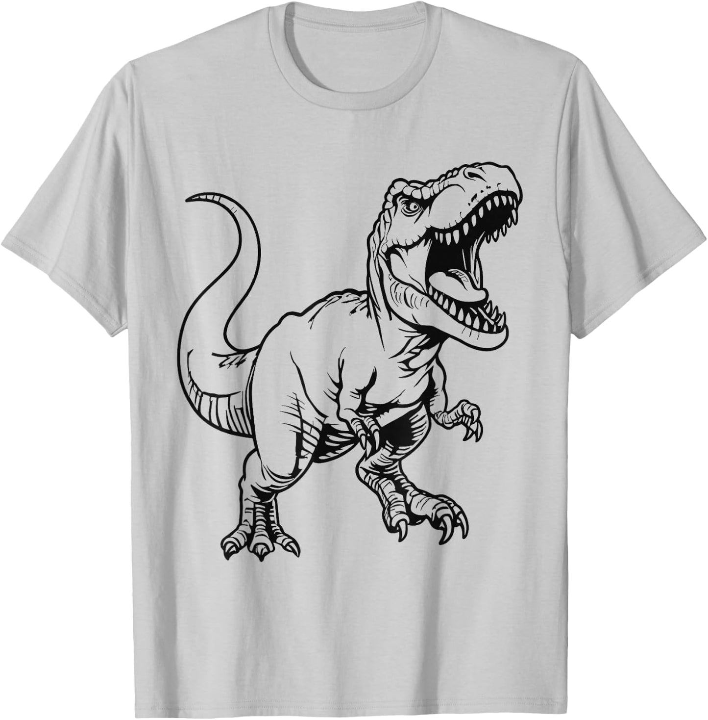 Dinosaur T-Rex Coloring Craft Art DIY Painting Color Paint T-Shirt - T-Shirt | Ash
