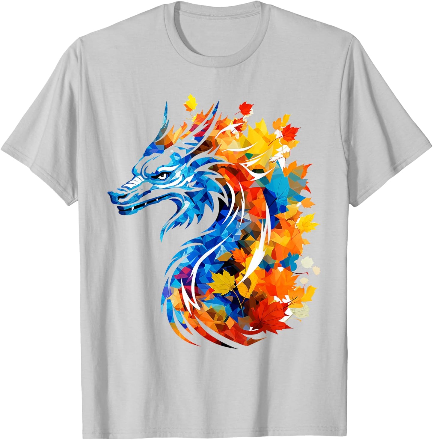 Dragon Nature Graphic Colorful Artwork Animal Dragon T-Shirt - T-Shirt | Ash