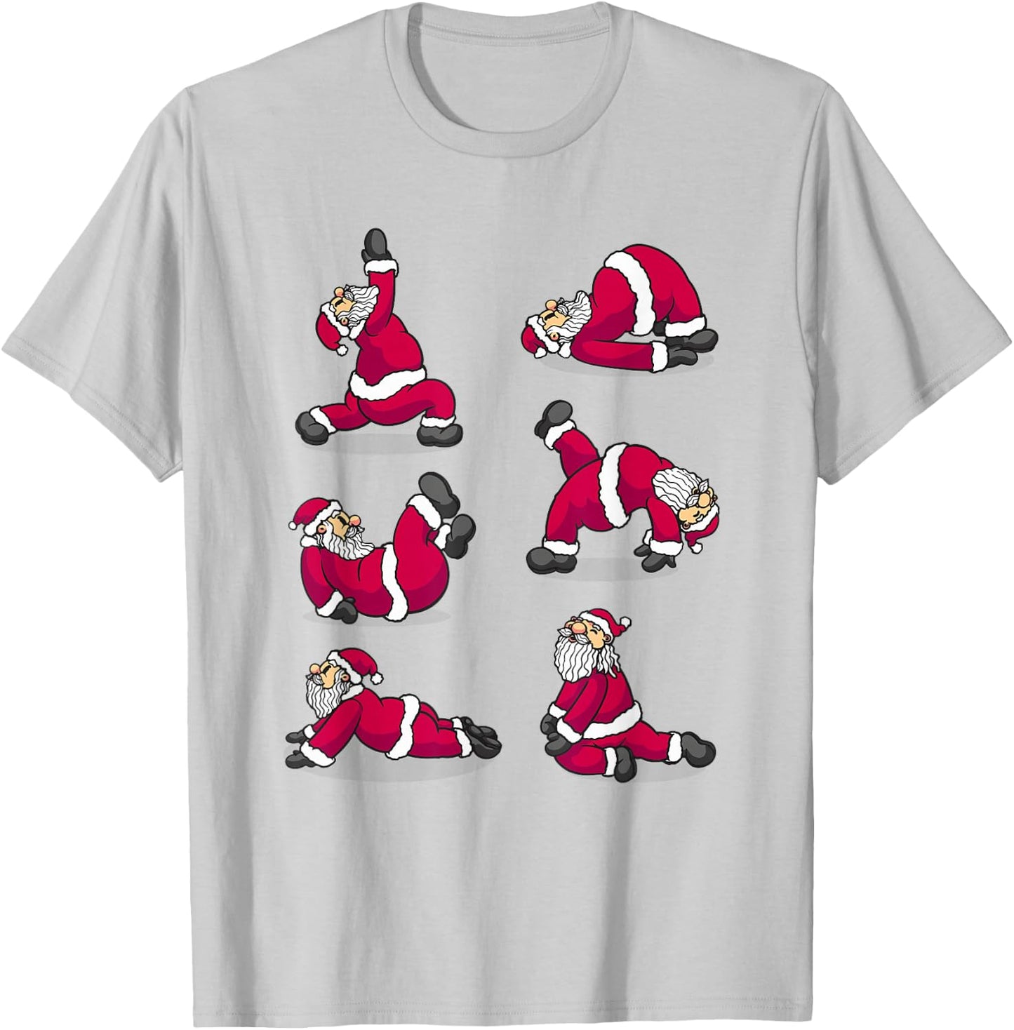 Santa Claus Practicing Yoga T-Shirt - T-Shirt | Ash