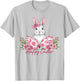 Happy Easter Chinoiserie Eggs Florals Bunny Coquette Bow T-Shirt - T-Shirt | Ash