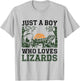 Just A Boy Who Loves Lizard Cute Casual Outfit Lover T-Shirt - T-Shirt | Ash