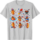 Hot Dog, American Flag Fireworks 4th of July T-Shirt - T-Shirt | Ash