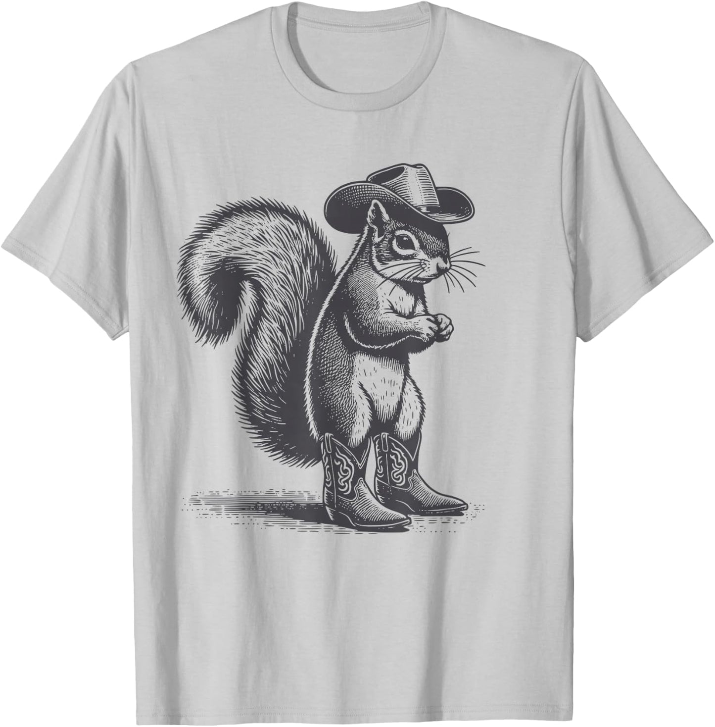 Vintage Squirrel Cowboy Cowgirl Squirrel Country Western T-Shirt - T-Shirt | Ash
